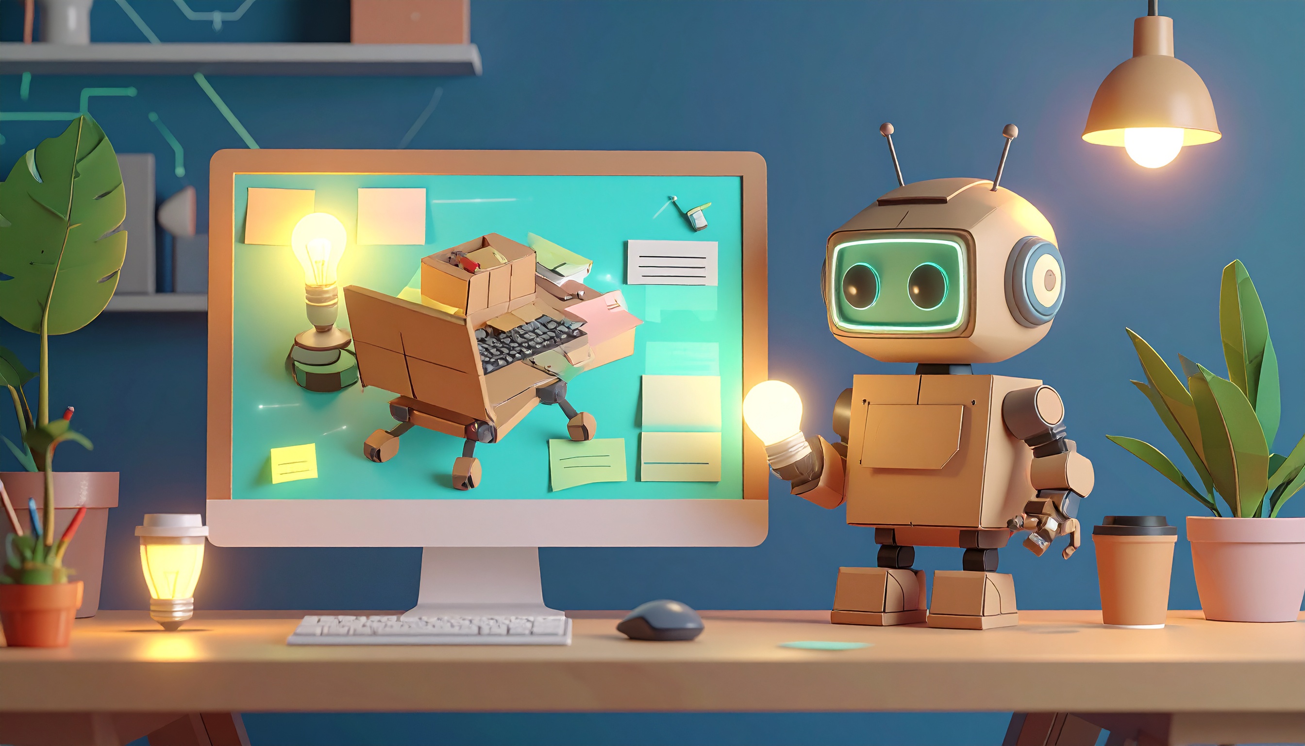 Schreibtisch mit Code-Setup